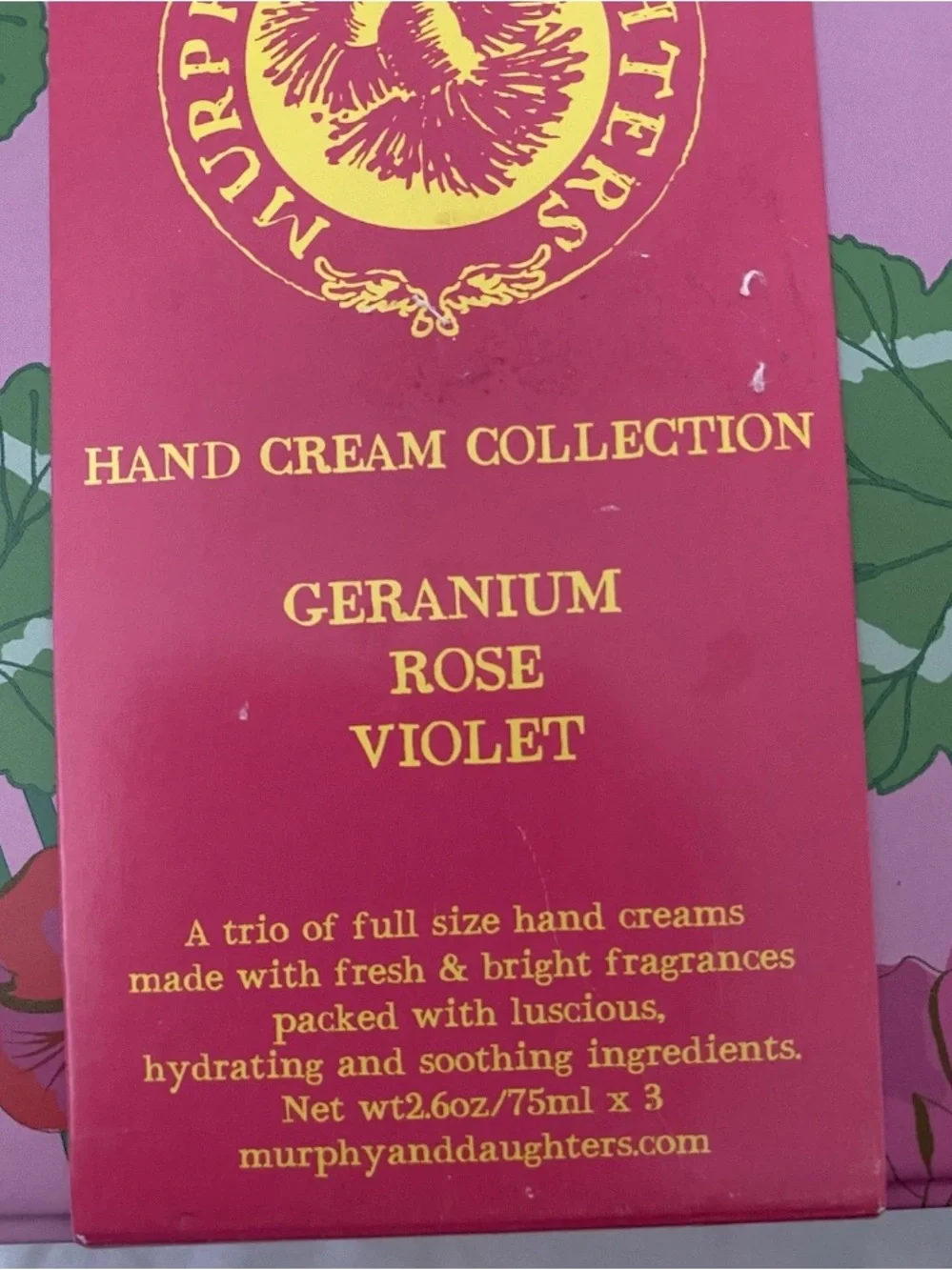 Geranium Rose Violet Hand Cream Trio - Pink Floral